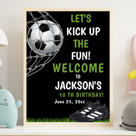 Let's Kick up the fun!, Funny Soccer Birthday Poster