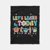Let's Learn Today Retro Back To School Teacher Mot Fleece Deken (Voorkant)