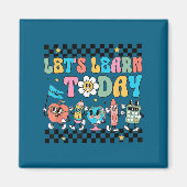 Let's Learn Today Retro Back To School Teacher Mot Magneet (Voorkant)