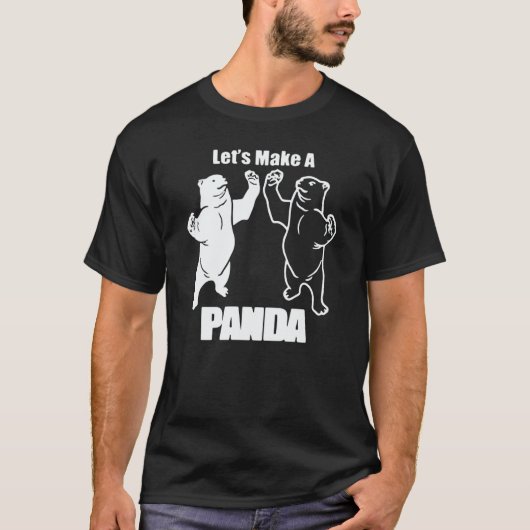 Let's Make A Panda  Black And White Polar Bear Pan T-shirt (Voorkant)