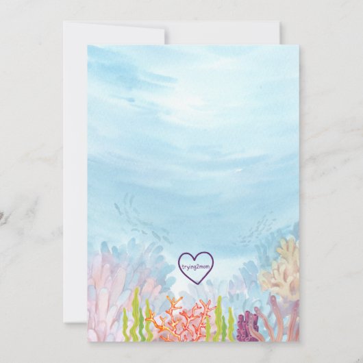 Lets Make a Splash, Mermaid Birthday Kaart (Achterkant)