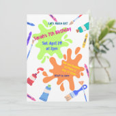 Lets Make Art kleurrijk verjaardagsfeestje Kaart (Staand voorkant)