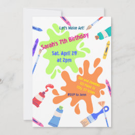 Lets Make Art kleurrijk verjaardagsfeestje Kaart