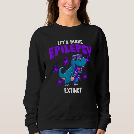 Lets Make Epilepsy Extinct Rex Dinosaur Trui (Voorkant)