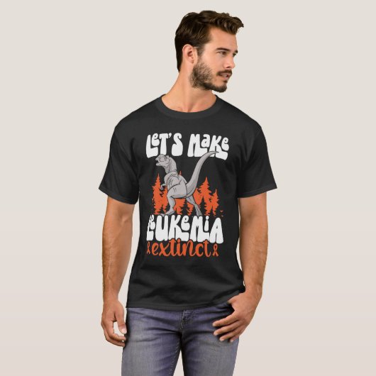 Let's Make Leukemia Extinct Dinosaur Leukemia Awar T-shirt (Voorkant volledig)