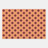 Lets oranje en zwart folkpatroon inpakpapier vel (Voorkant 3)