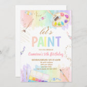 Let's Paint Art Painting Birthday Party Kaart (Voorkant / Achterkant)