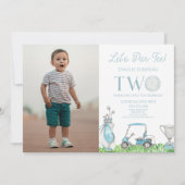 Let's Par-T-shirt Blue Golf Afbeelding 2e verjaard Kaart (Voorkant)