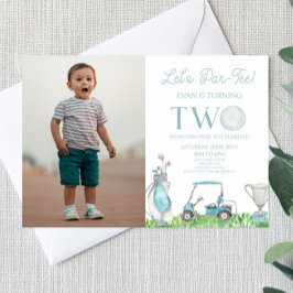 Let's Par-T-shirt Blue Golf Afbeelding 2e verjaard Kaart