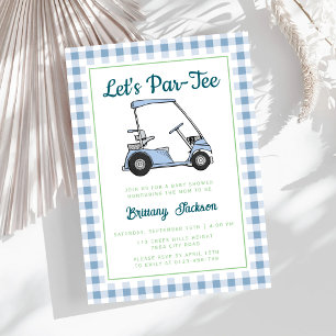 Let's Par T-shirt Golf Blue Checkered Boy Baby sho Kaart