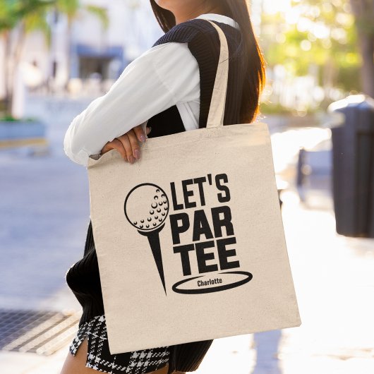 Lets Par T-shirt Golf Funny gepersonaliseerd Tote Bag