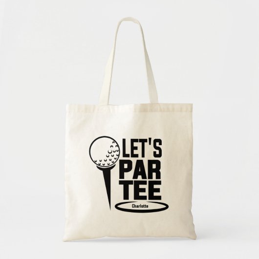 Lets Par T-shirt Golf Funny gepersonaliseerd Tote Bag (Voorkant)