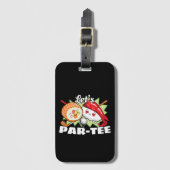 Lets Par T-shirt Golfpun - Golffeest Bagagelabel (Voorkant (verticaal))