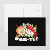 Lets Par T-shirt Golfpun - Golffeest Briefkaart (Voorkant / Achterkant)