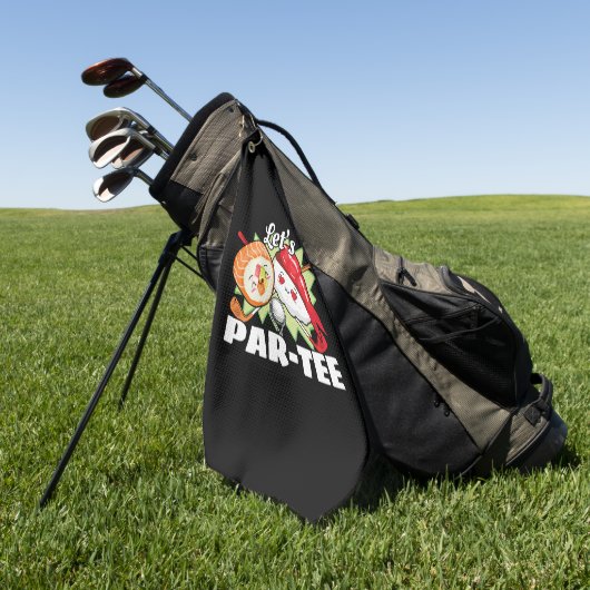 Lets Par T-shirt Golfpun - Golffeest Golfhanddoek (Groen)