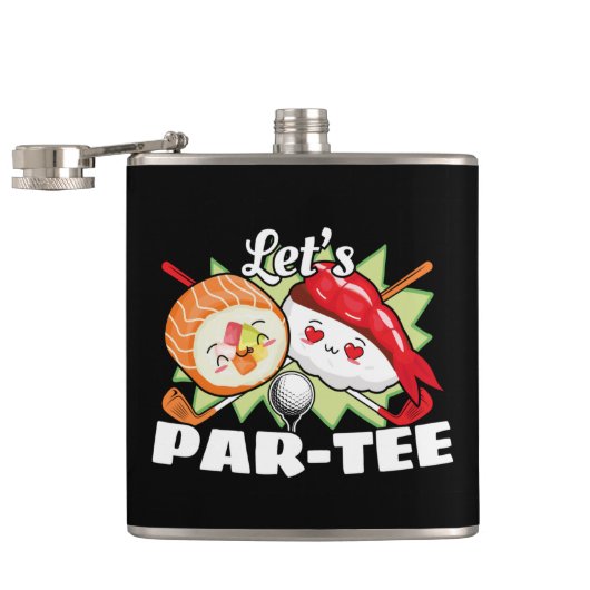 Lets Par T-shirt Golfpun - Golffeest Heupfles (Geopend)