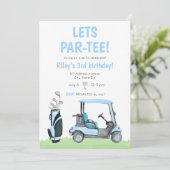 Lets Par-T-shirt Golfthema verjaardagsuitnodiging  Kaart (Staand voorkant)