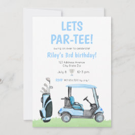 Lets Par-T-shirt Golfthema verjaardagsuitnodiging Kaart