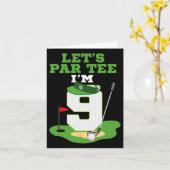 Let's par T-shirt I'm 9 Year Old Birthday Golfthem Kaart (Gele Bloem)