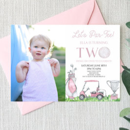 Let's Par-T-shirt Pink Golf Afbeelding 2e verjaard Kaart