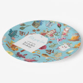 Let's par Tea Blue Garden Bloemen Verjaardagsfeest Papieren Bordje (Gekanteld)