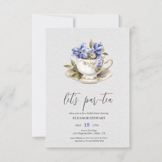 Let's par-tea party uitnodiging (Voorkant)