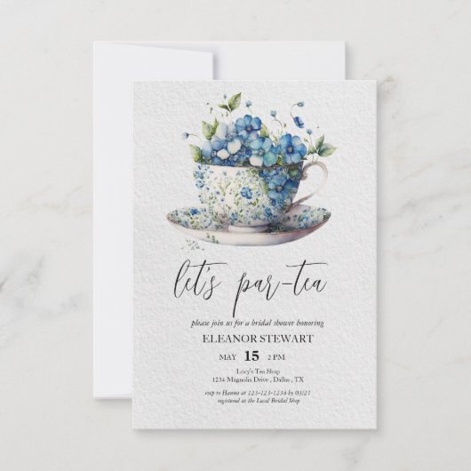 Let's par-tea party uitnodiging (Voorkant)