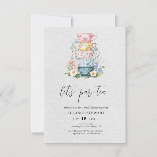 Let's par-tea party uitnodiging (Voorkant)