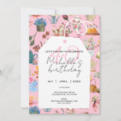 Let's Par Tea Pink 40e verjaardag Tuin Bloemen Kaart (Voorkant)