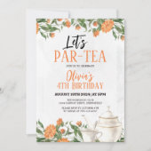 Let's Par-tea Waterverf Bloemenfeest Verjaardag Kaart (Voorkant)