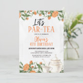 Let's Par-tea Waterverf Bloemenfeest Verjaardag Kaart (Staand voorkant)