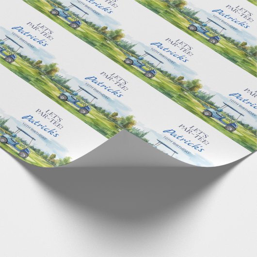 Let's Par-Tee Golf Any Age Birthday Cadeaupapier (Hoek)