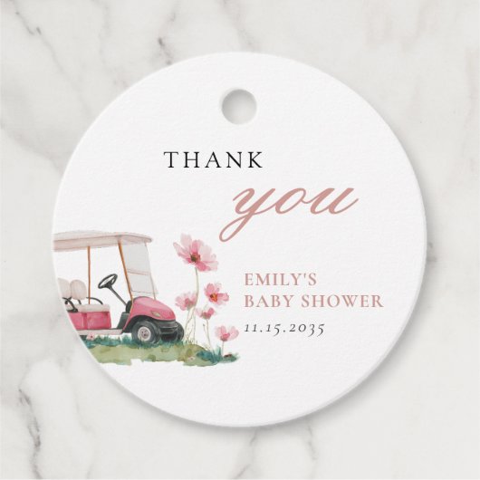 Let's Par-tee Golf Baby Shower Bedankjes Labels (Voorkant)