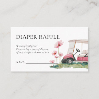 Let's Par-tee Golf Baby Shower Diaper Raffle Informatiekaartje