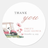 Let's Par-tee Golf Baby Shower Ronde Sticker (Voorkant)