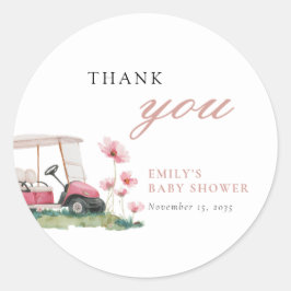 Let's Par-tee Golf Baby Shower Ronde Sticker