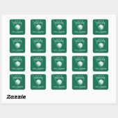 Let's Par-tee Golf Theme Birthday Green Vierkante Sticker (Vel)