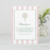 Let's par-tee Pink Golf Birthday Thank You Card Bedankkaart (Staand voorkant)