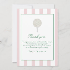 Let's par-tee Pink Golf Birthday Thank You Card Bedankkaart