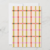 Let's Par-Tee Retro Plaid Whimsical Birthday Kaart (Achterkant)