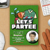 Lets Partee - Golf Birthday Invitation with Photo Kaart