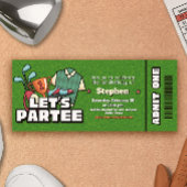 Lets Partee - Golf Birthday Ticket Invitation Kaart