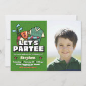 Lets Partee - Golf Birthday with Photo Landscape Kaart (Voorkant)