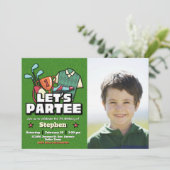 Lets Partee - Golf Birthday with Photo Landscape Kaart (Staand voorkant)