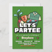 Lets Partee - Golf Verjaardagsuitnodiging Kaart (Voorkant)