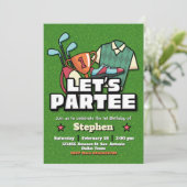 Lets Partee - Golf Verjaardagsuitnodiging Kaart (Staand voorkant)