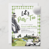 Let's ParTee Neutral Golf Birthday Party Kaart (Voorkant)