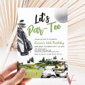 Let's ParTee Neutral Golf Birthday Party Kaart