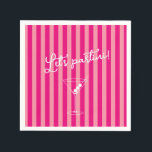 Let's Partini Bold Hot Pink Bachelorette Party Servet<br><div class="desc">Laten we Partini Bold Hot Pink Bachelorette Party Servetten</div>