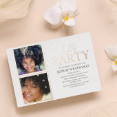 Lets Party | 2 Foto Birthday Party Folie Uitnodiging